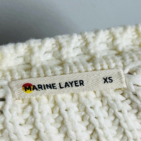 Marine layer Cozy Cream Sweater pullover knit style size xsmall wool blend - Picture 5 of 6